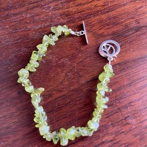 Peridot and Sterling Silver Bracelet with a Peace Clasp